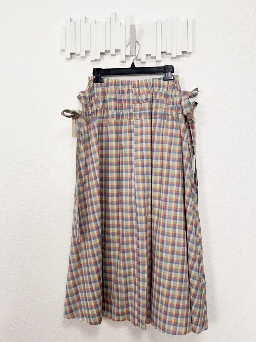 Women’s Plaid Maxi Skirt – Neutral Tones
